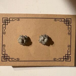 Anthropologie Gray Floral Earrings